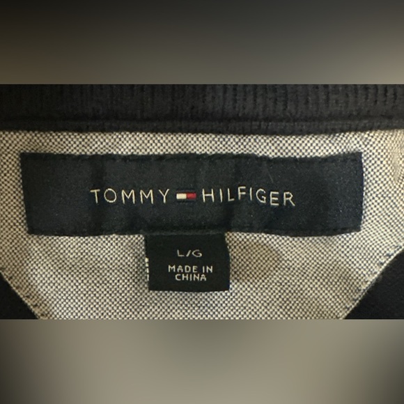 Tommy Hilfiger Flag Logo V Neck Sweater Size L - Picture 3 of 3